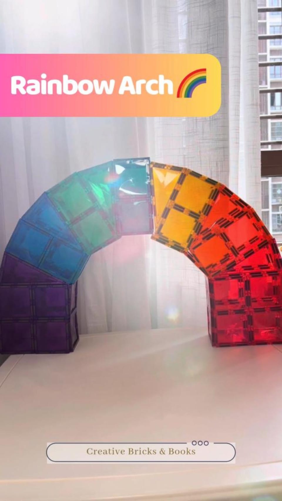Rainbow Arch Magic: Build Your Dreams with Magnetic Tiles! 🌈✨